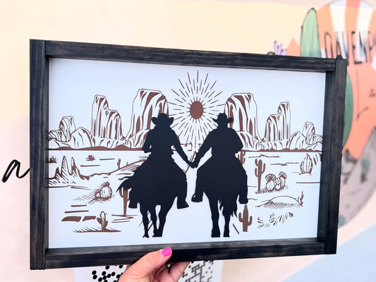 Cowboy desert sign