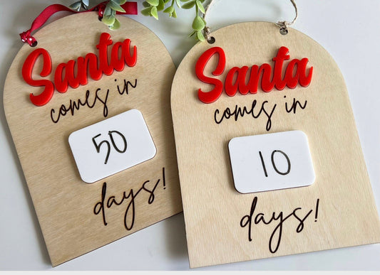 Santa countdown sign