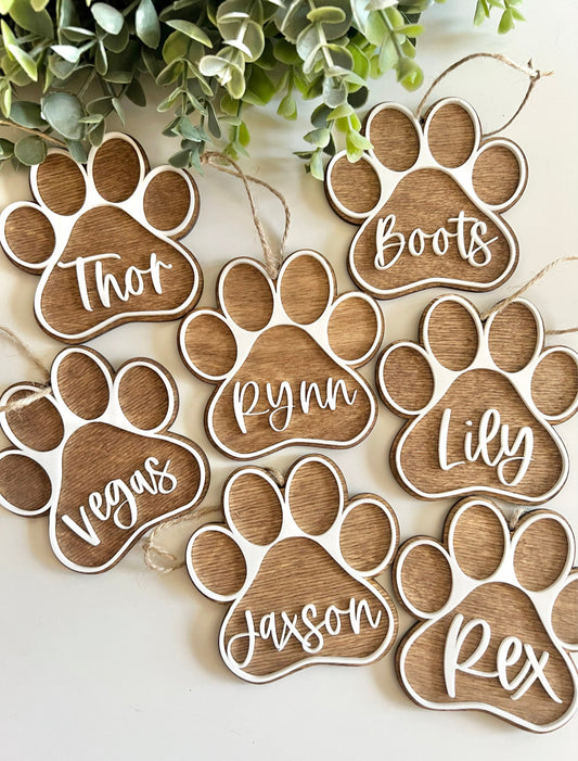 Paw print ornaments