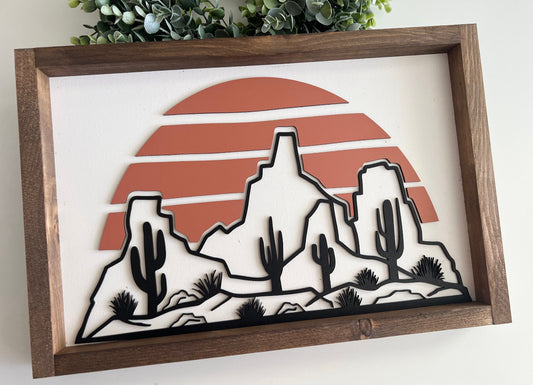 Mountain sunset sign