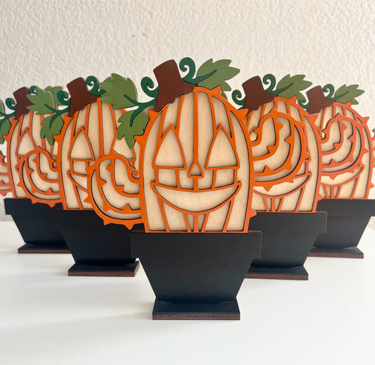 Pumpkin cactus stand