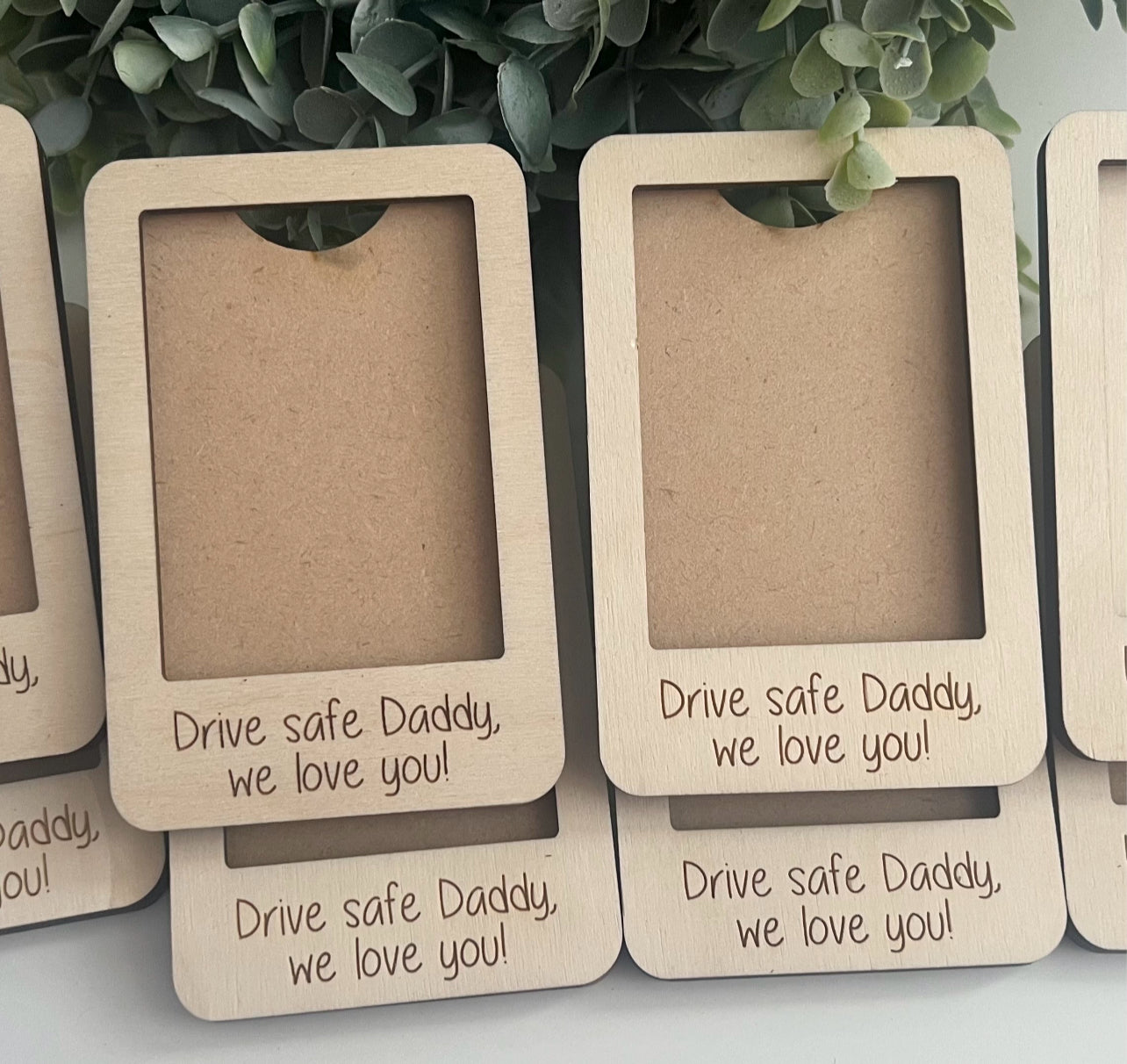 Drive safe Daddy picture frame with visor clip