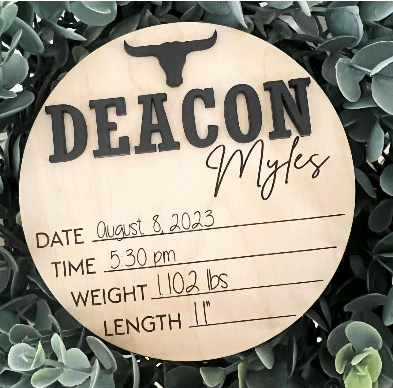 Custom baby announcement sign